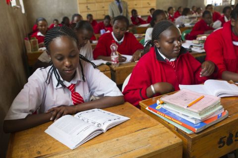 Girls in classroom at Stephjoy
